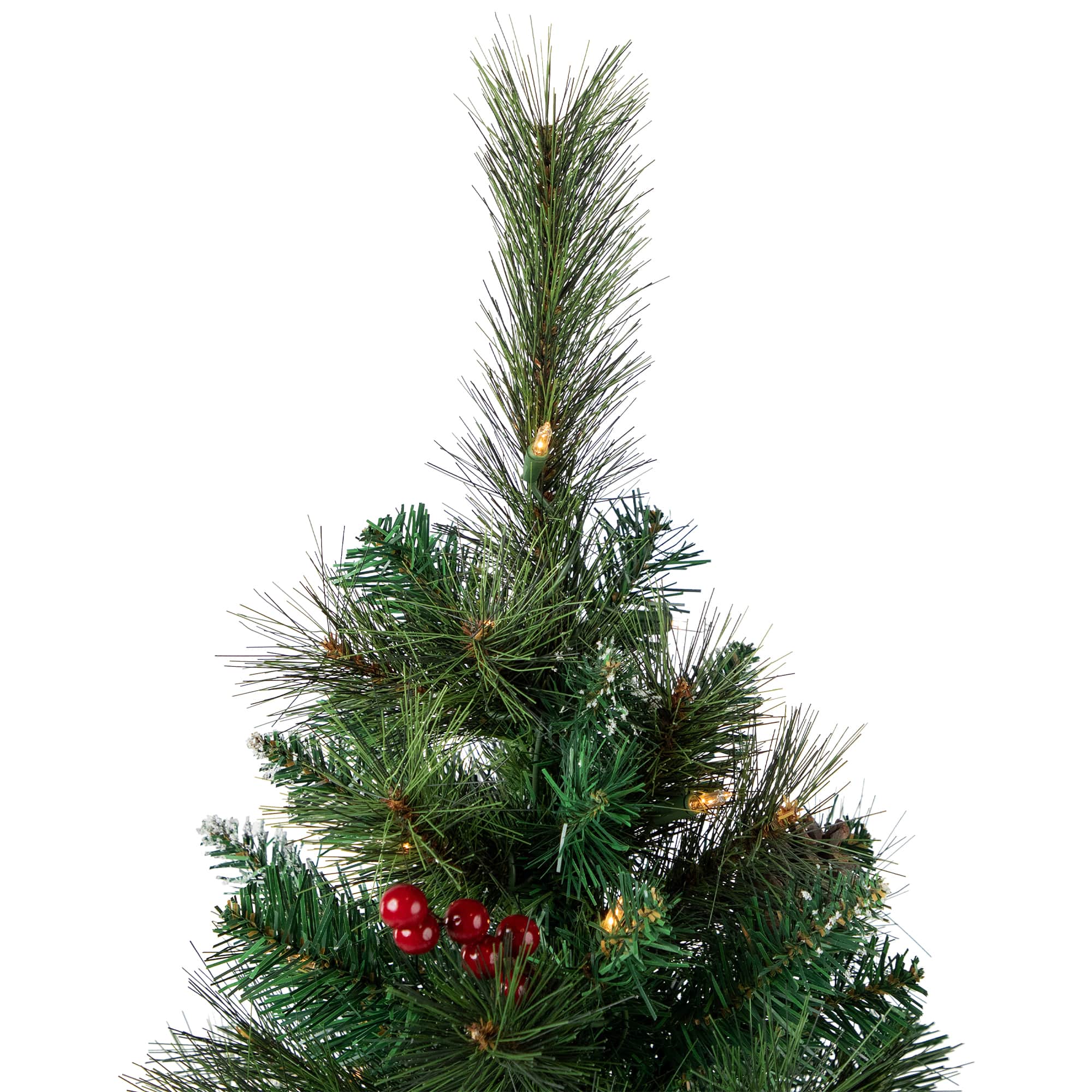 4ft. Pre-Lit Frosted Carolina Berry Spruce Artificial Christmas Tree, Clear Lights